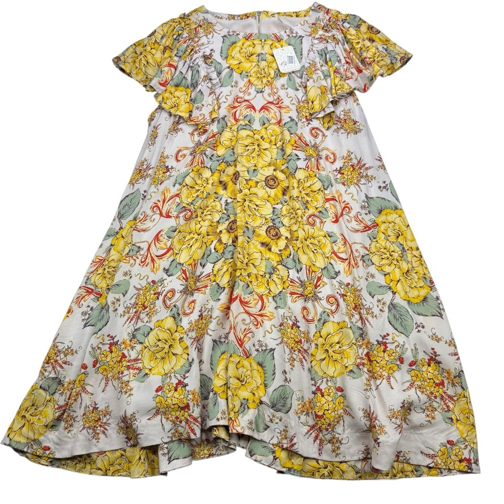 Free People Yara Printed Mini Baby Doll dress, S, NWT